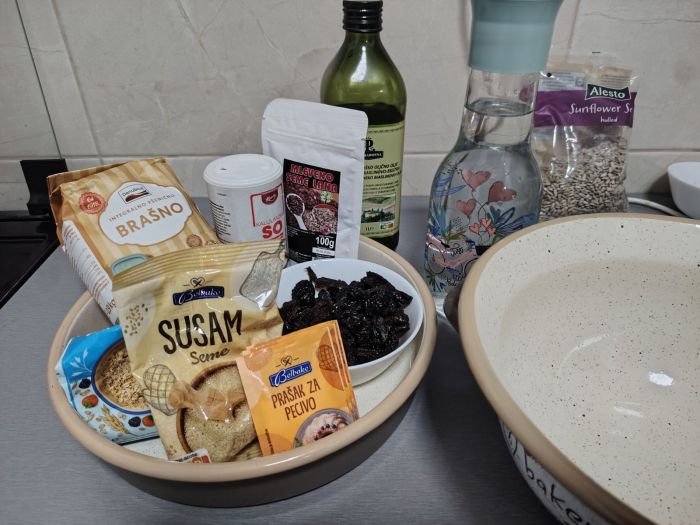 integralne pogačice sa susamom, sastojci